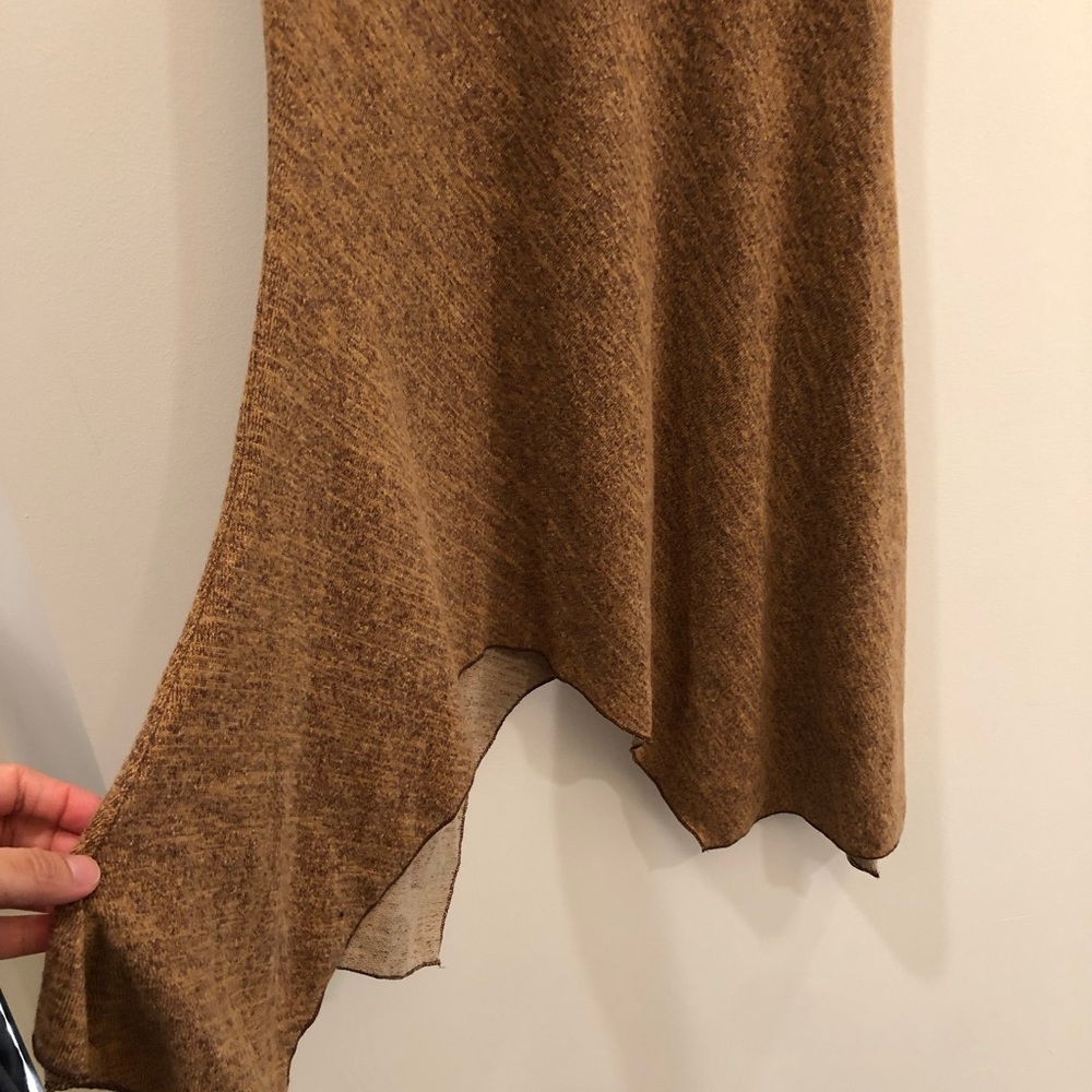 Asymmetrical 2 tone brown skirt XS - Picture 3 of 5